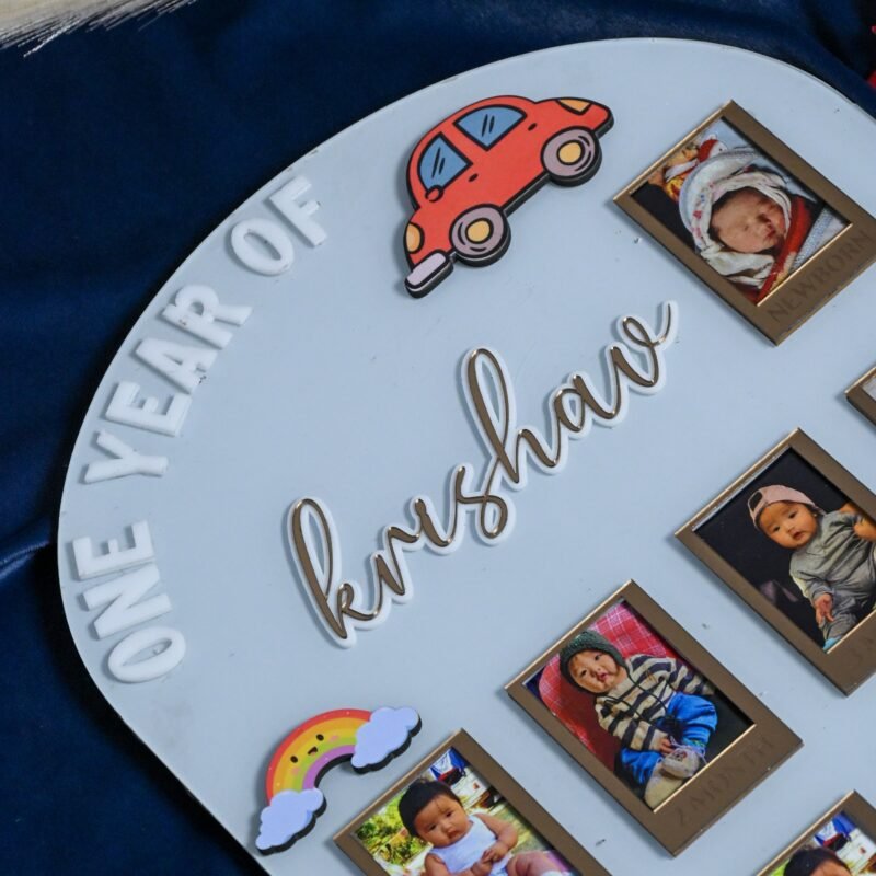 Arch Baby Photo Board Ice Blue,Maroon,Beige